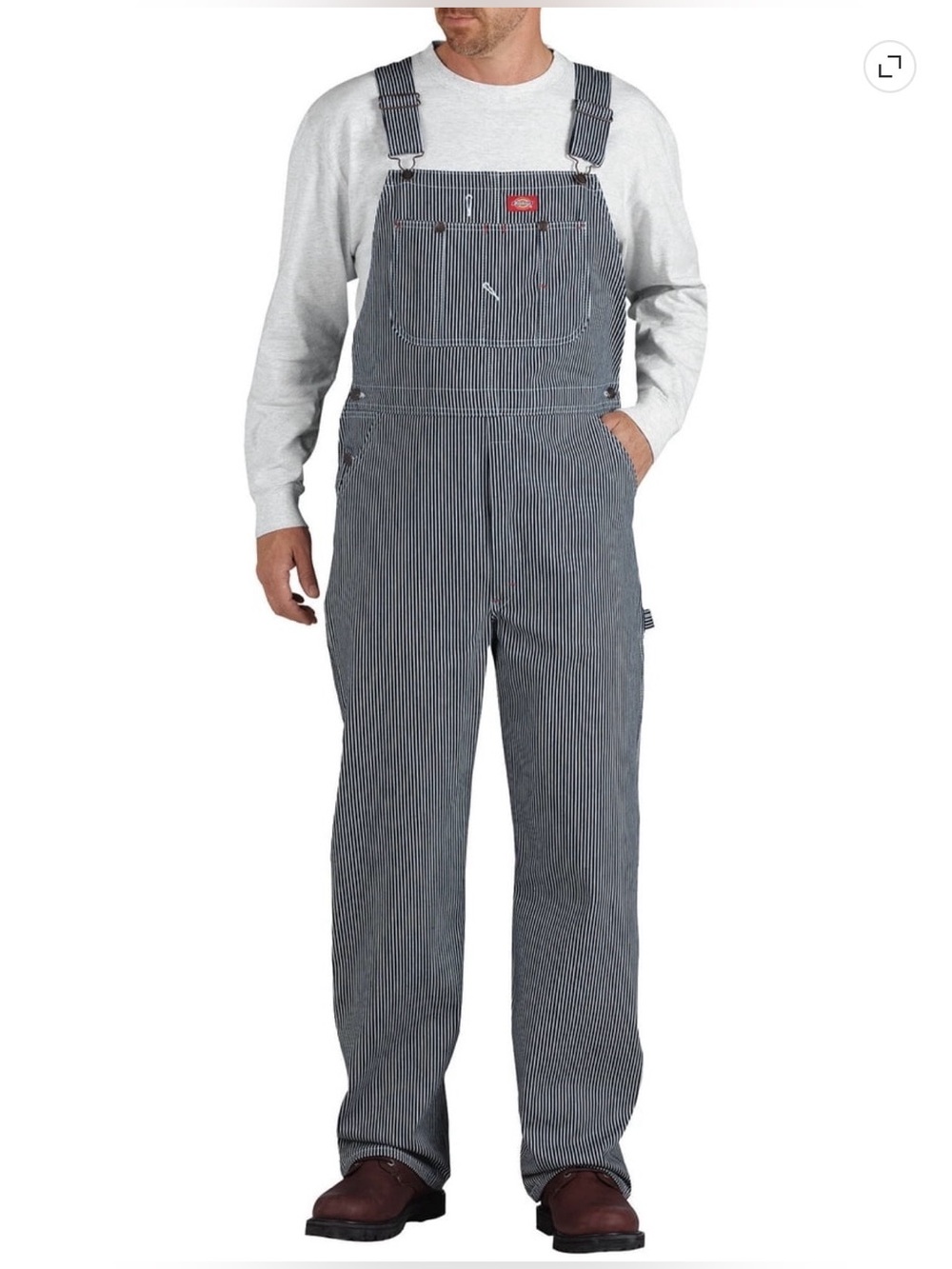 NEW Dickies Men's Striped Bib Overalls 38x32 Railroad Costume Halloween